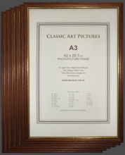 Pack of Six A3 size Teak Wood Picture Frames